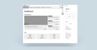 white wireframe document titled Dashboard against blue background